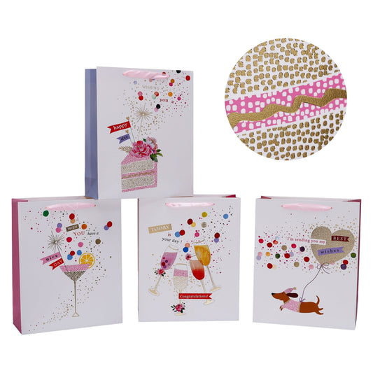 bulk 24 Large Festive Cheers Gift Bag 32cm
