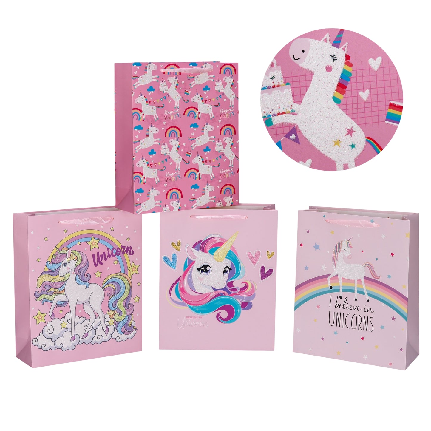 bulk 24 XLarge Unicorn Dreams Gift Bag 42cm