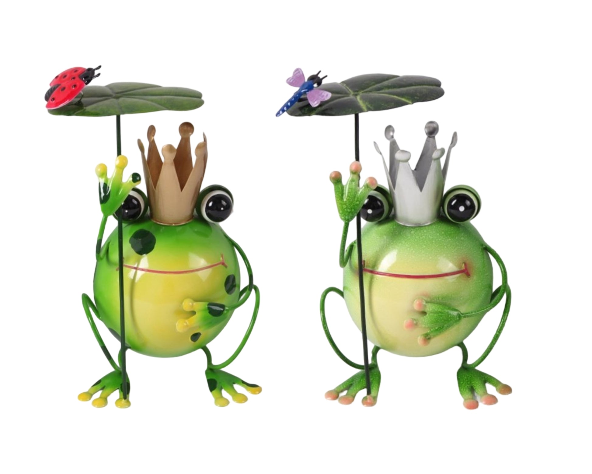 Set 2 Metal Frog Decor 24cm