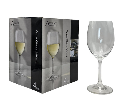 bulk 6 Clear Wine Glass in Gift Pack 350ml