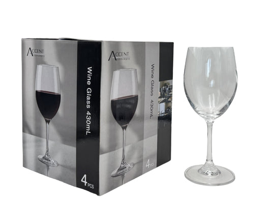 bulk 6 Clear Wine Glass in Gift Pack 430ml