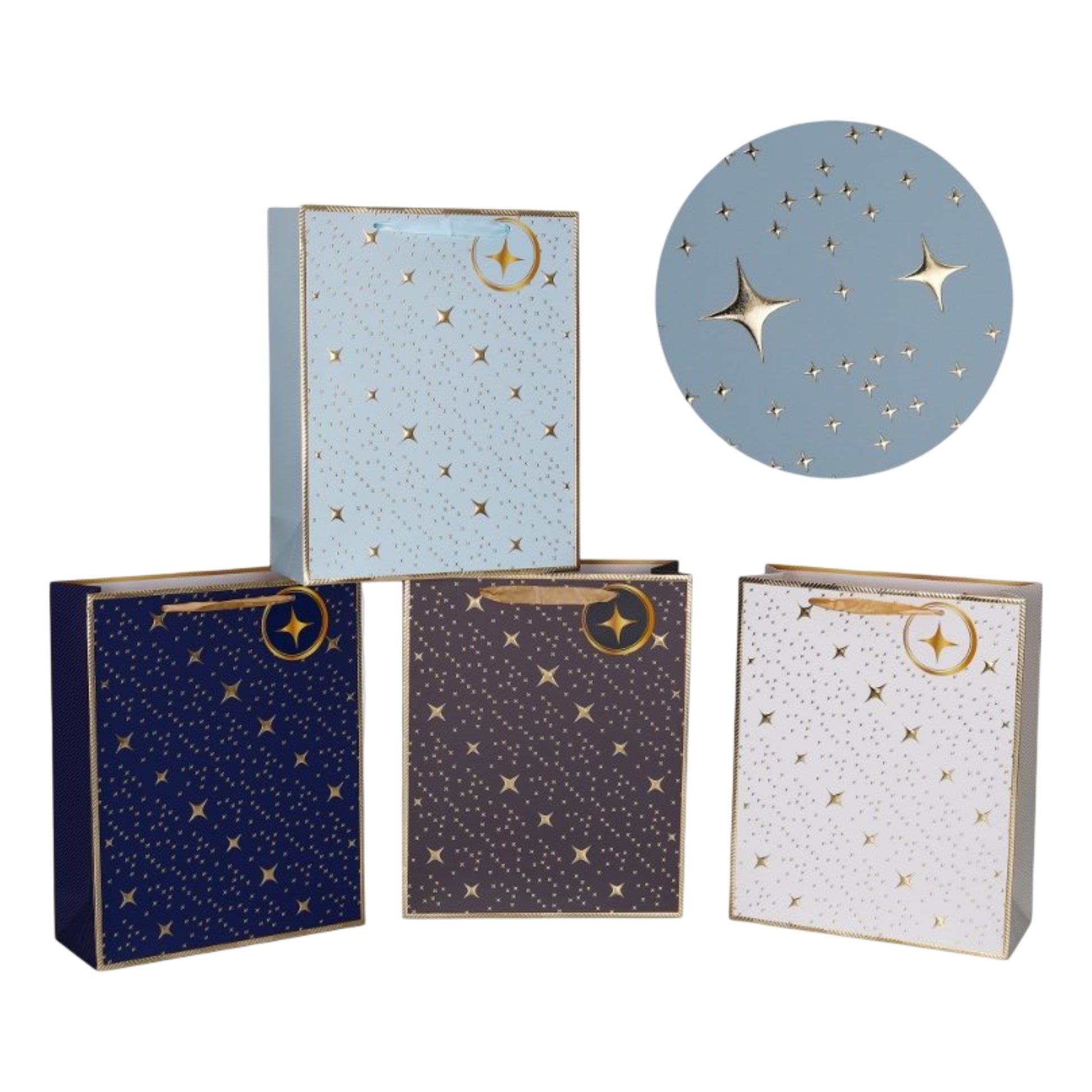bulk 24 Night Sky Gift Bottle Bag Foiled 36cm
