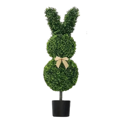 Set 2 Artificial Bunny Rabbit Topiary Tree 100cm