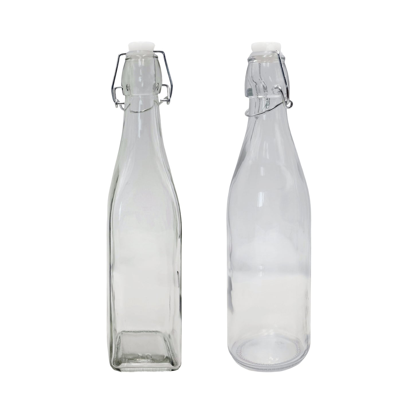 bulk 24 Clear Glass Bottle w/ Clip Lid 500ml 27cm