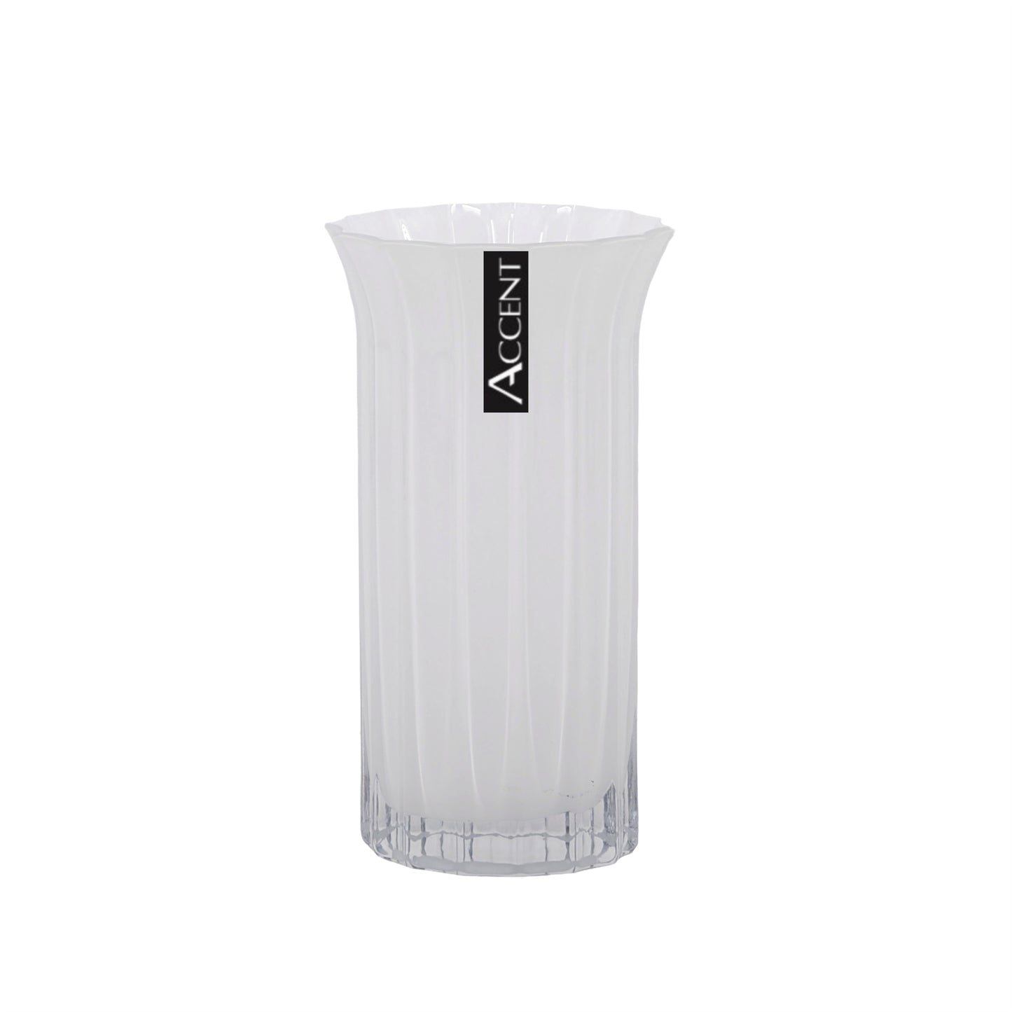 bulk 6 White Flared Ripple Vase 20cm