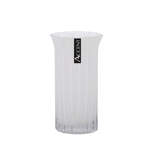 bulk 6 White Flared Ripple Vase 20cm