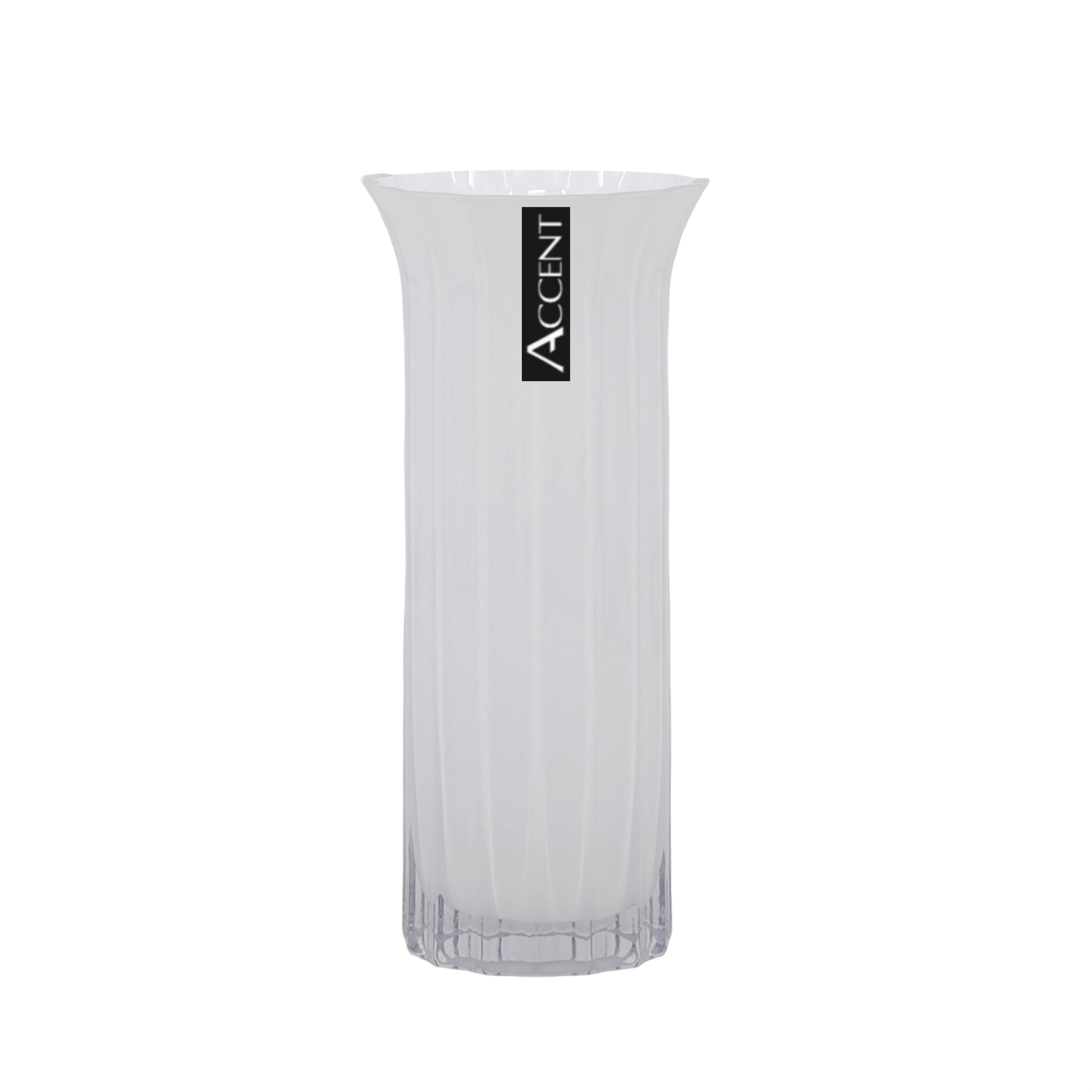 bulk 6 White Flared Ripple Vase 25cm
