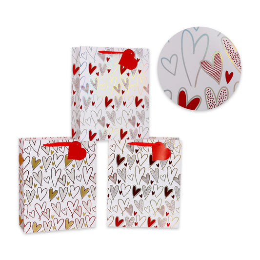 bulk 24 Love Heart Gift Bag 32cm