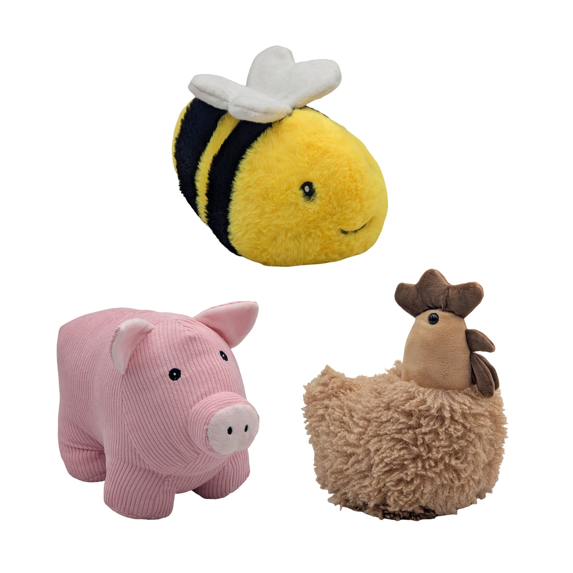 Set 3 Bee Rooster Pig Door Stopper 22cm