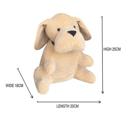 Beige Fabric Sitting Pup Door Stopper 25cm - Image 5