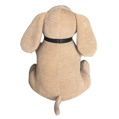 Beige Fabric Sitting Pup Door Stopper 25cm - Image 3