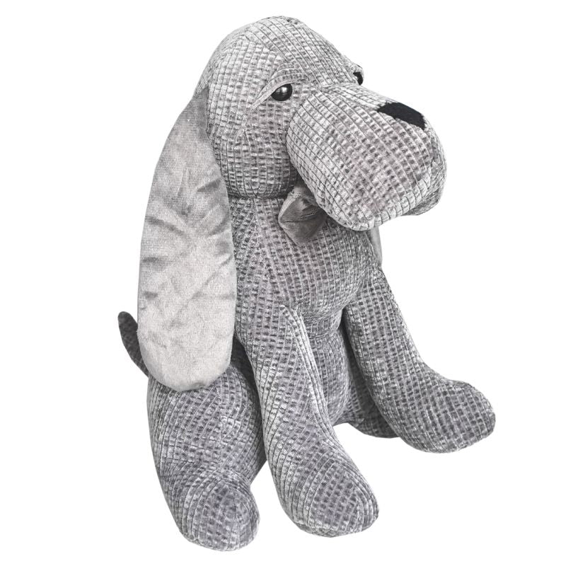 Grey Fabric Long-Eared Dog Door Stopper 27cm - Image 4