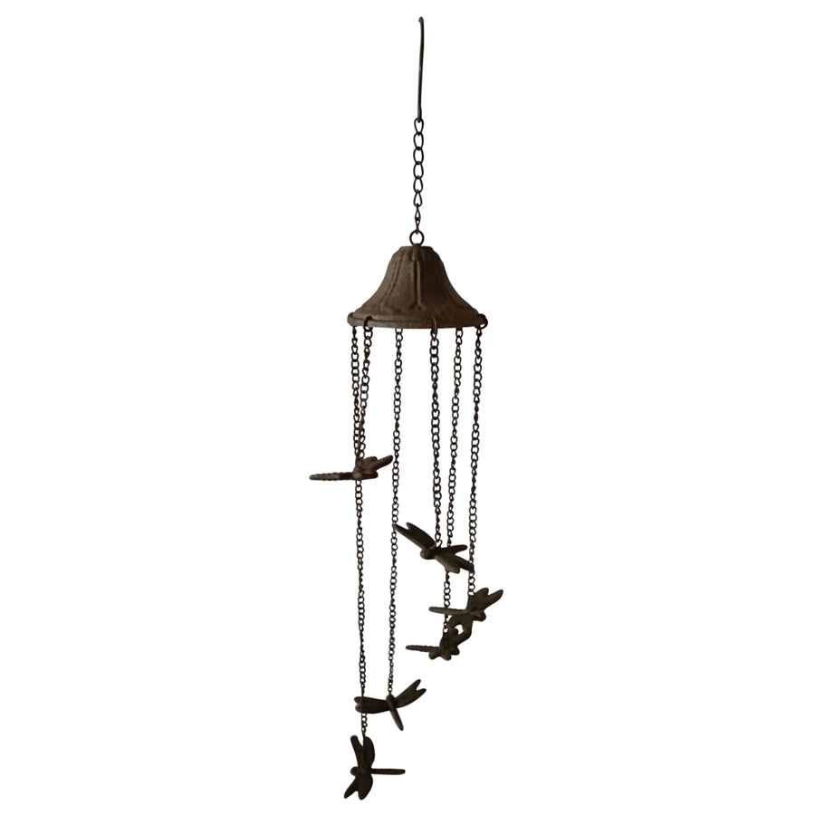 Cast-Iron Hanging Spiral Dragonflies Chime 14x82cm