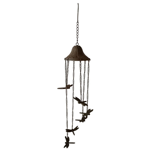 Cast-Iron Hanging Spiral Dragonflies Chime 14x82cm