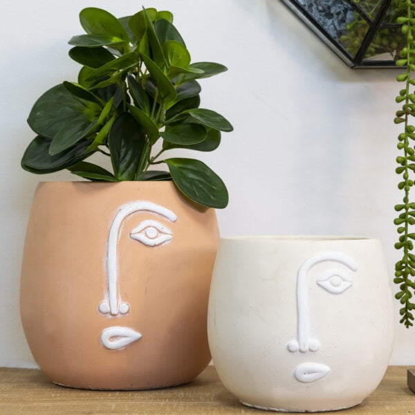 Pablo Coral Pot Cement planter w Hole & Plug 20cm - Image 5