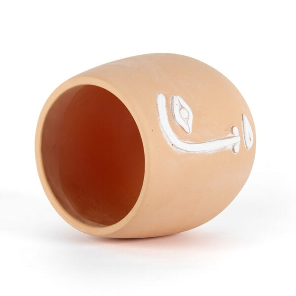 Pablo Coral Pot Cement planter w Hole & Plug 20cm - Image 2