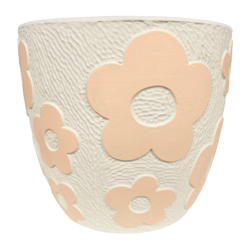 Set 2 Assorted Pastel Flower Planters w Hole + Plug 17cm - Image 3