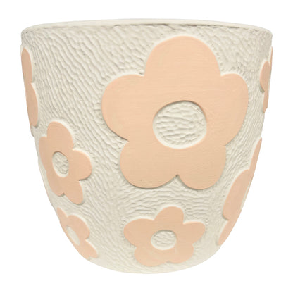 Set 2 Assorted Pastel Flower Planters w Hole + Plug 17cm - Image 3