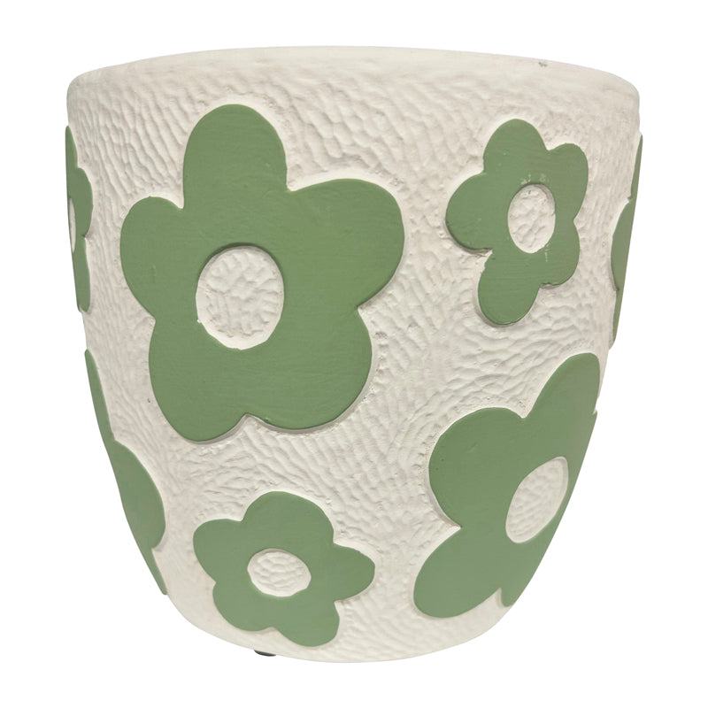 Set 2 Assorted Pastel Flower Planters w Hole + Plug 17cm - Image 4