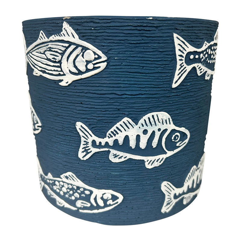 Set 3 Assorted Fish / Stripe Planters w Hole + Plug 14cm - Image 3