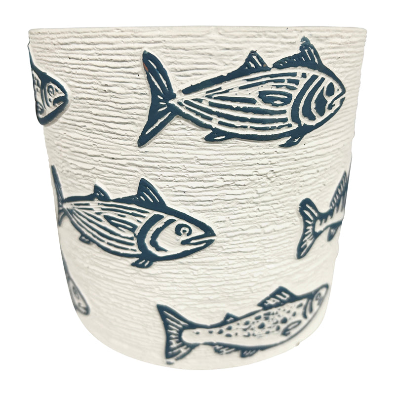 Set 3 Assorted Fish / Stripe Planters w Hole + Plug 14cm - Image 4