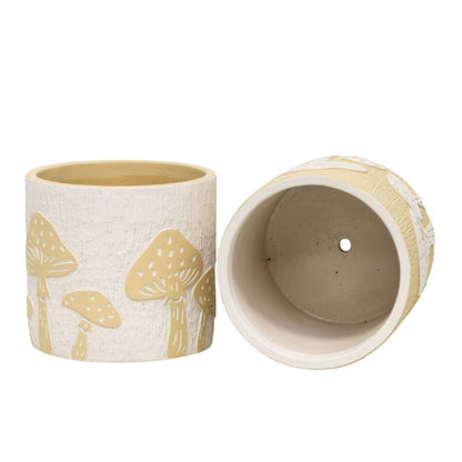 Set 2 Asst Mushroom Planters w Hole + Plug 17cm - Image 4