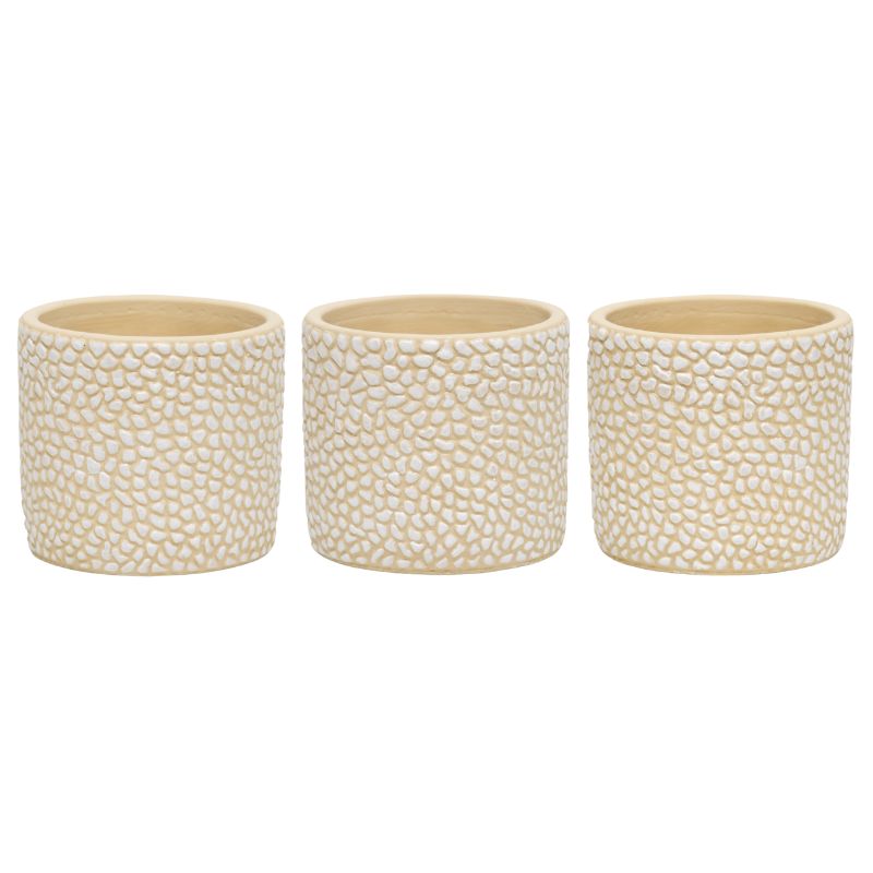 Set 3 Moulded Abstract Planters w Hole + Plug 14cm - Image 2