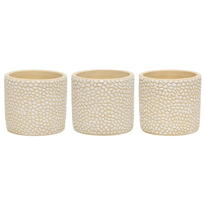 Set 3 Moulded Abstract Planters w Hole + Plug 14cm - Image 2