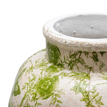 Glazed Green Stoneware Look Vase 37cm - Image 3