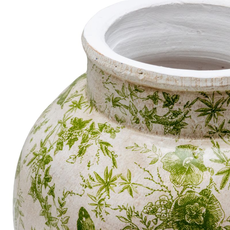 Glazed Green Stoneware Look Vase 25cm - Image 3