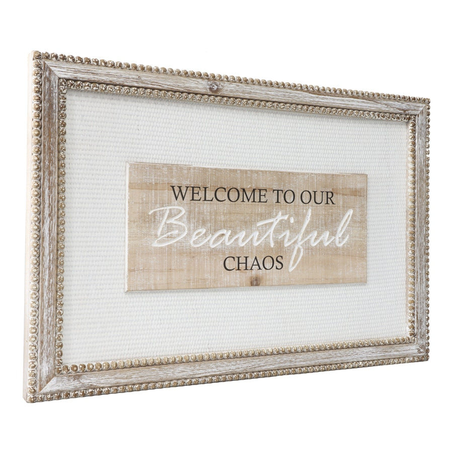 Natural w White Mix Beautiful Chaos Wall Art 60cm