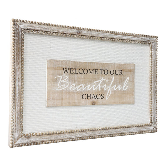 Natural w White Mix Beautiful Chaos Wall Art 60cm