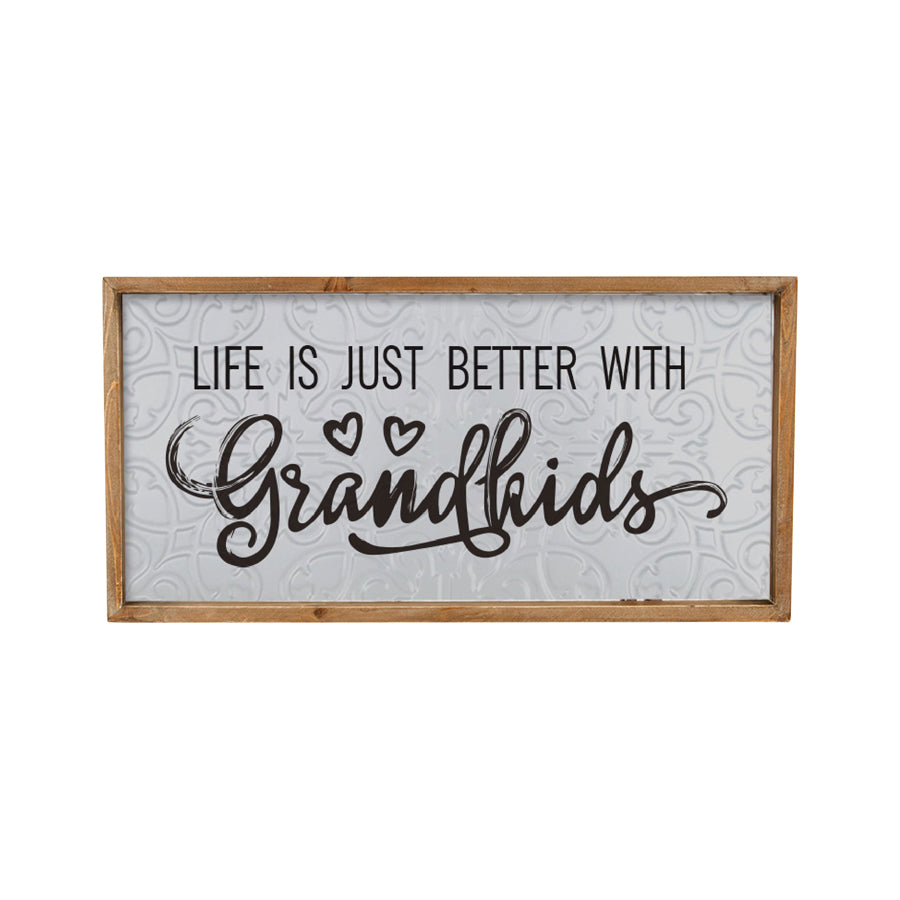 Pressed Metal Grandkids Wall Art 60cm