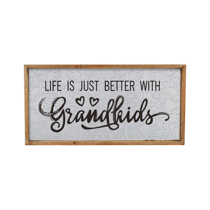 Pressed Metal Grandkids Wall Art 60cm
