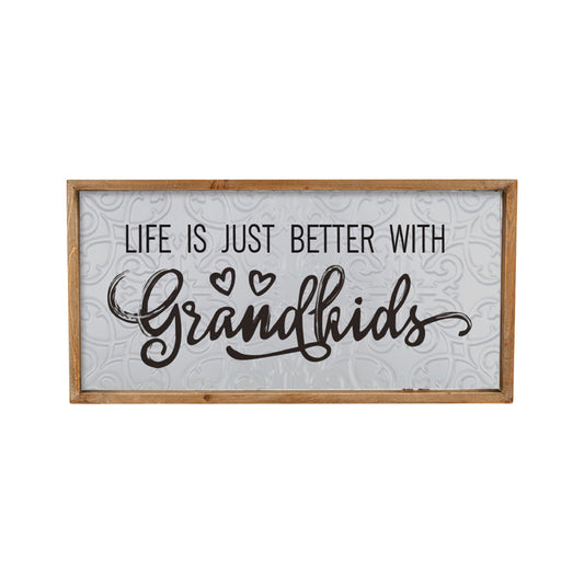 Pressed Metal Grandkids Wall Art 60cm