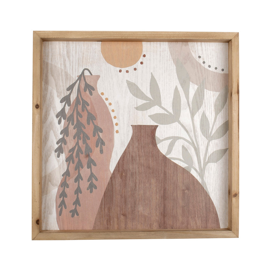 Framed Tropics w Abstract Vase Wall Art 40cm - Image 3