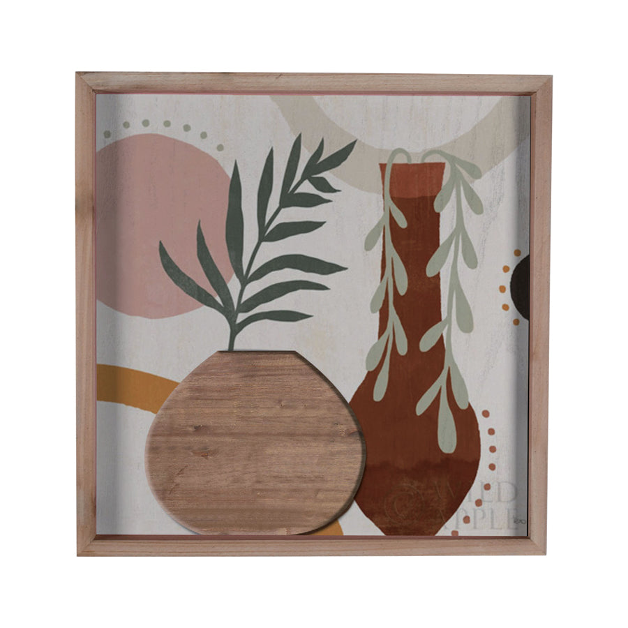 Framed Tropics W Oval Vase Wall Art 40cm