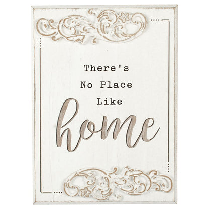 Wood-carved 'No Place Like Home' Wall Art 20x27cm