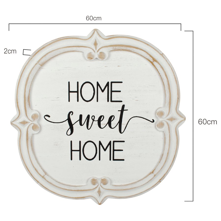 French Provincial 'Home Sweet Home' Carved Wall Art 60cm - Image 4