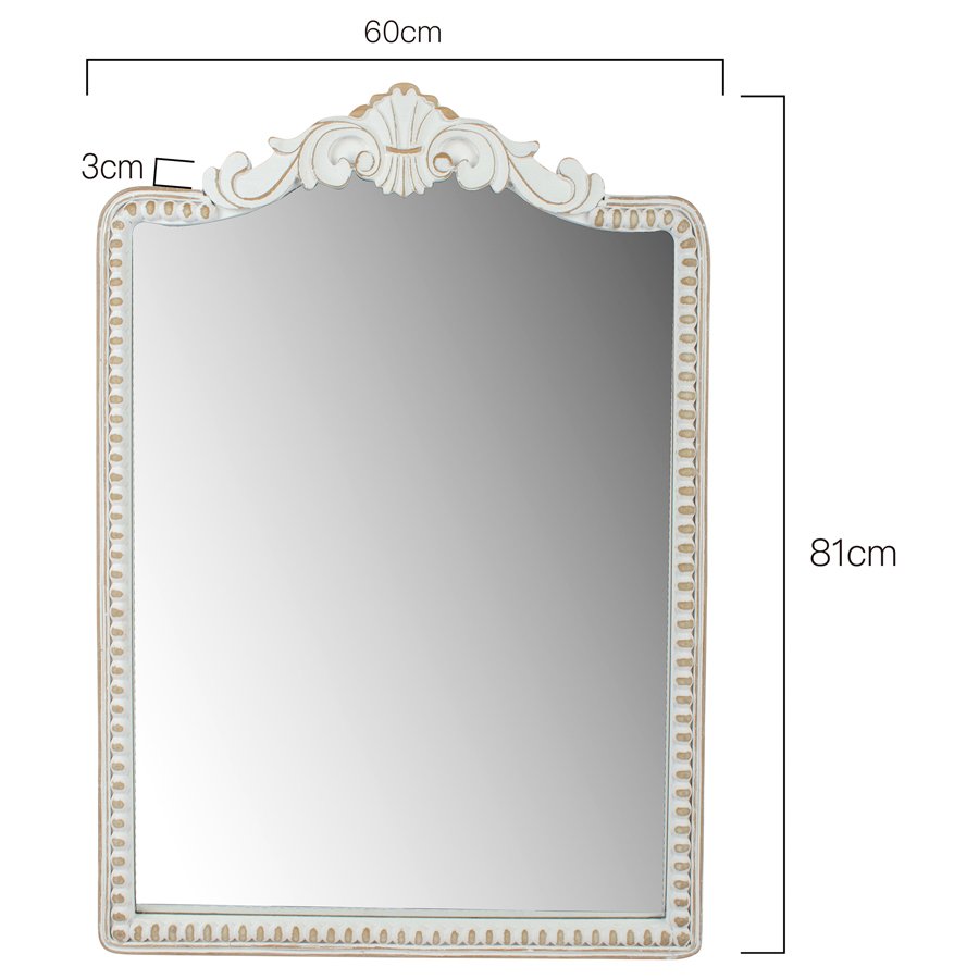 French Provincial Classic Fleur Wall Mirror 60x81cm - Image 4
