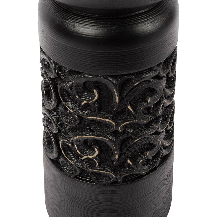 Nero Carved Pillar Candleholder 11x23cm - Image 3