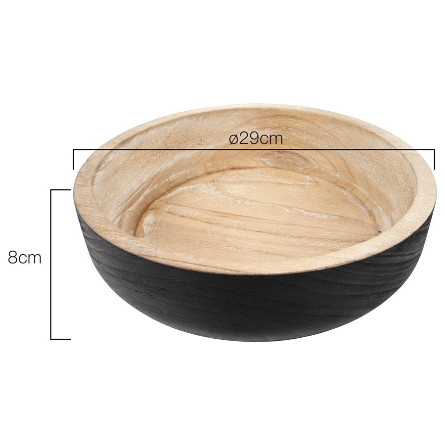 Nero Round Wooden Bowl 29x8cm - Image 3