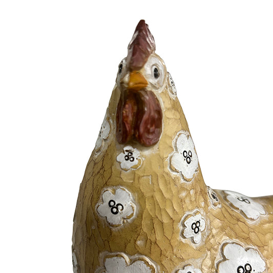 Decorative Fawn Chook w Flowers 22cm - Image 2