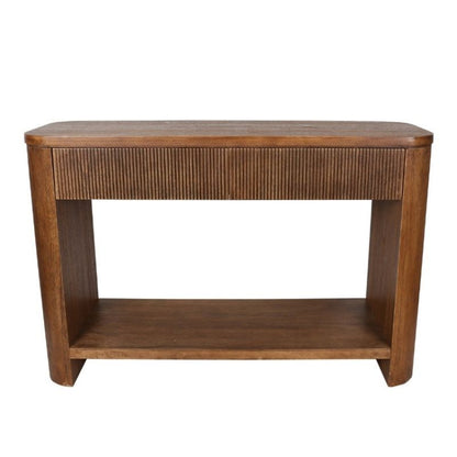 Mid-Century Style Console Table W 2 Drawers + Shelf 122x80cm