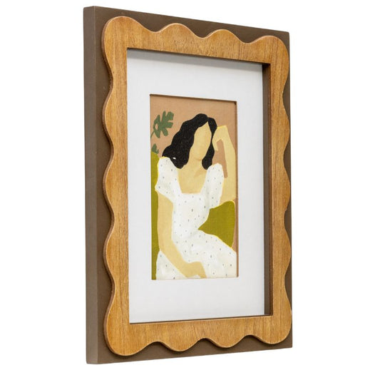Sitting Lady in White Dress Framed Wall Art 36cm - Image 2