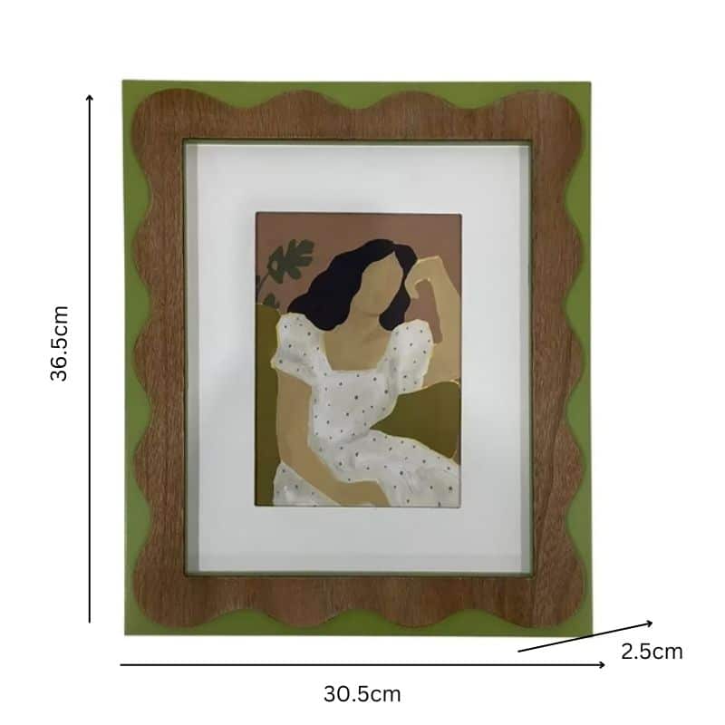 Sitting Lady in White Dress Framed Wall Art 36cm - Image 5