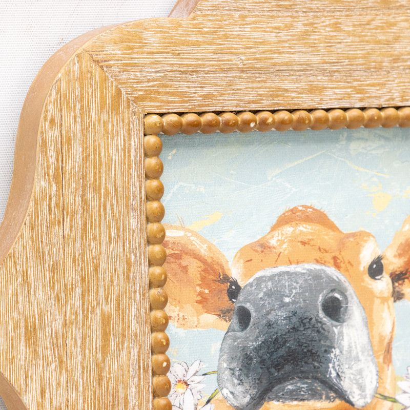 Cow W Daisies Framed Wall Art 38cm - Image 3