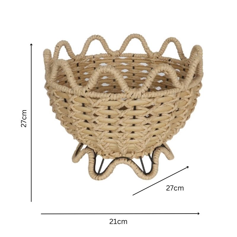 Contemporary Woven Footed Bowl 27cm - Image 4