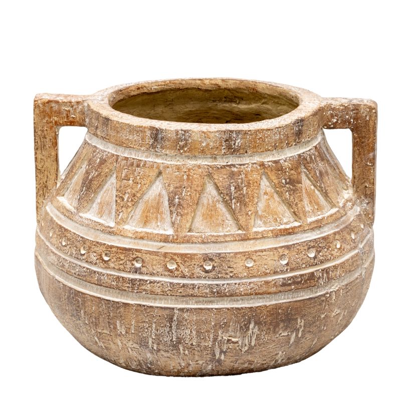 Aged Tribal Style Decorative Pot 35cm - Image 3