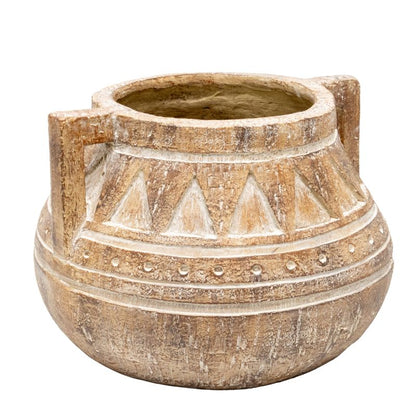 Aged Tribal Style Decorative Pot 35cm - Image 4